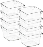 8 Pack Drawer Organizer - 3" X 3" Clear Acrylic Storage Bins with Non-Slip Pads, Versatile Desk Tray for Makeup, Jewelry, Kit