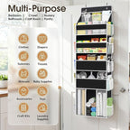 WISELIFE 5-Tier Over the Door Organizer for Hanging - 50LB Heavy-Duty Back of Door Organizer with 5 Spacious Pockets & 13 Mes