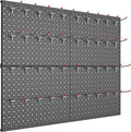 TORACK Metal Pegboard Panels and Hooks for Garage, Workbench, Shop, Shed Tool Organizer Peg Board with 1/8" & 1/4" Holes, Mod