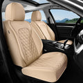 Coverado Front Car Seat Covers, Faux Leather Oil-Resistant Non-Slip Cushions, Universal Fit for Sedans, Pickups, SUVs, Waterp