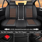 Seat Covers for Ford Expedition Max 2018-2026 8 Seaters, Compatible Airbag Non-Slip Waterproof Leather Seat Protector, Luxury Car Interior Seat Cover Full Set, Black Coffee