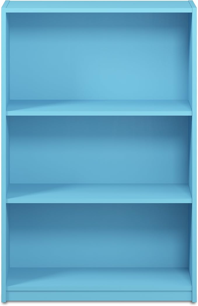 Furinno JAYA Book Shelf, 3-Tier Bookshelf, Bookcase with Adjustable Shelves, 9.5 x 24.5 x 40.3, for Organization and Storage,