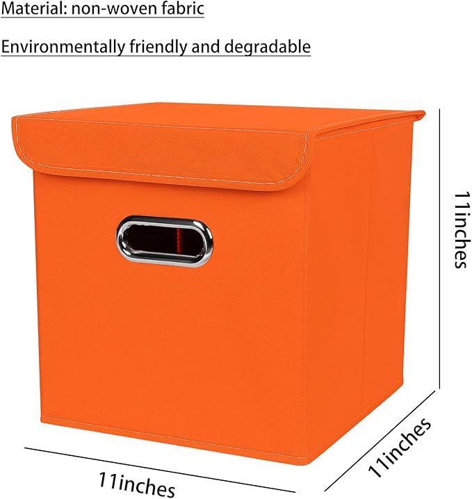 Closet Organizers Fabric Storage Bins With Lids Collapsible Cube Storages Organizer Basket With Handles,Storage Boxes for Clo