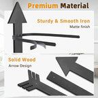 Cowboy Hat Holder for Wall, Cowboy Hat Rack Arrow Wood for 10 Baseball Caps and 5 Cowboy Hats, Western Wall Decor for Bedroom