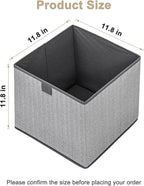 Storage Baskets, 11.8-Inch Woven Fabric Bins, Storage Cubes with Reinforced Handles, Organizer Bins for Closet Shelves, Folda