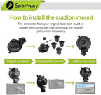 Sportway S504 Suction Cup Dash Cam Mount Holder (5th Gen) with 4pcs 360 Rotating Joints for Apeman Ssontong Biuone iZEEKER HaHoco and Most Other Car Dash Cameras