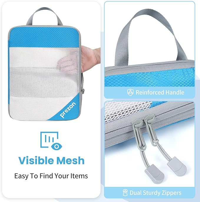 Compression Packing Cubes for Travel, Lightweight Vacation Travel Essentials, Travel Accessories for Suitcase Organizer Bags 