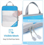 Compression Packing Cubes for Travel, Lightweight Vacation Travel Essentials, Travel Accessories for Suitcase Organizer Bags 