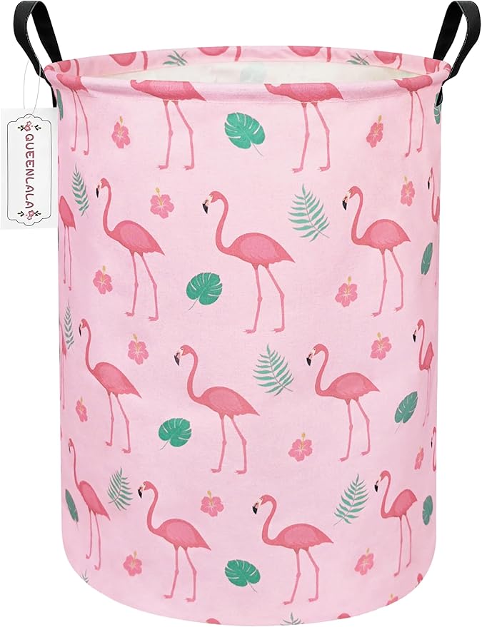 QUEENLALA Large Storage Basket,Laundry Hamper/Bathroom/Home Decor/Collapsible Round Storage Bin,Boys and Girls Hamper/Boxes/C