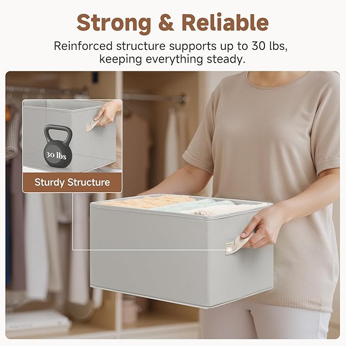 StorageWorks Storage Baskets for Shelves, Fabric Storage Bins, Closet Organization and Storage Baskets, Organizer Bins for Cl