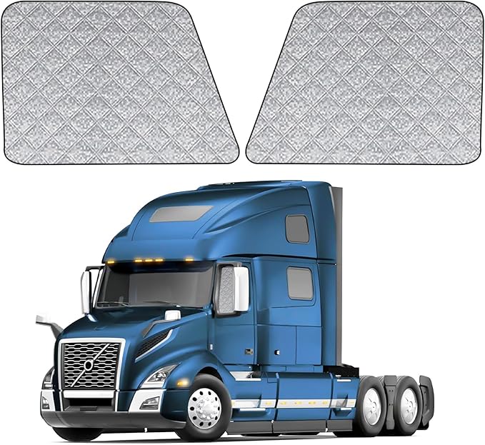 Side Window Sun Shade for Volvo VN/VNL/VNR/VAH/VNX 2002-2026,Custom Fit 210T Reflective Sunshade for Semi Truck, 6-Layer Heat Insulation Privacy Protector, Block 99% UV Rays, 2PCS