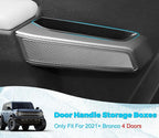 2025 Upgrade 4 PCS Door Handle Storage Box Compatible with Ford Bronco 2021-2025 (Not for Sport/2 Door) No-Slip Storage Box for Ford Bronco accessories 2021-2025 Pockets Storage to Store Minor Things