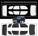 KMF 8pcs Thicken Car Window Shades for Toyota 4Runner 2010-2024 Accessories, 4Runner Windshield Sun Shade Full Window Covers for Side Rear, UV Block and Blackout Protect Privacy for Car Camping