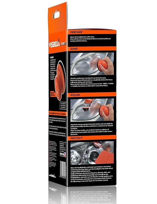 Auto Vehicle Headlight Restoration Kit, DIY Car Care Electric Repair Kit to Restore Oxidation Hazy Yellow Scratch for Headlig