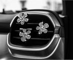 LARDROK 5 Pcs Car Vent Clip,Bling Flower Car Air Fresheners Vent Clips Cute Car Vent Decorations,Car Diffuser Rhinestone Car 