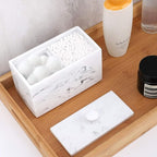 Luxspire Cotton Swab Holder, Qtip Holder Dispenser with Lid, 2 Compartments Cotton Ball Organizer, Bathroom Container for Cot