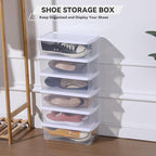 novelinks 6 Quart Clear Plastic Storage Bins with White Lids Stackable Box Craft Storage Organizing Container Sensory Bin,8 P