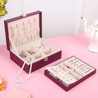 Voova Jewelry Box Organizer for Women Girls, 2 Layer Large Men Jewelry Storage Case, PU Leather Display Jewellery Holder with