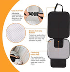 SMART ELF Car Seat Protector, Large Auto Protector for Child Seats with Thickest Padding and Non-Slip Backing Mesh Pockets fo
