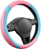 Road Comforts Car Steering Wheel Cover - Microfiber Leather Steering Wheel Wrap Sports 14.5-15 Inch Steering Wheel Cover Non-