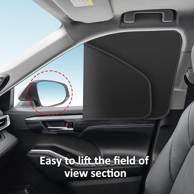 Car Curtains for Side Window - 2 Pcs Back Privacy Sun Shades Magnetic 100% Block Light Car Window Covers with Cooler Feeling (dexterous, back-2pcs)