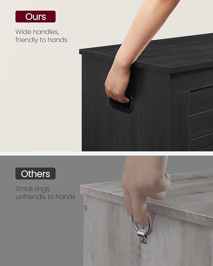 VASAGLE Storage Chest, Storage Bench with 2 Safety Hinges, Farmhouse Style, 15.7 x 39.4 x 18.1 Inches, for Entryway, Bedroom,