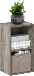 Furinno PASIR Book Shelf, 2-Tier Modern Bookshelf, Open Shelves Bookcase 9 x 12 x 21, Easy Assembly, for Living Room, Bedroom