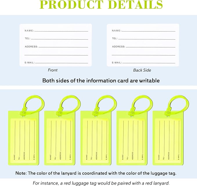 30 Pack Luggage Tags for Suitcases, Airplane Travel Essentials for Flying, International Travel Must Haves, and Luggage Acces