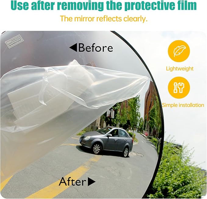 12" Convex Traffic Mirror for Outdoor & Indoor Use – Wide Angle 180° Curved Safety Mirror with Adjustable Mounting Bracket, Ideal for Driveway, Garage, Parking Lot, Warehouse & Blind Spot Monitoring