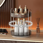 YCIA&DONE 360 Rotating Makeup Organizer and Storage for Vanity Countertop 2 Tiers, High Capacity Cosmetic Skincare Perfume Or