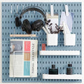 MULSAME Pegboard Combination Kit, Wall Mounted Storage Set with 4 Pegboards & 14 Accessories Hanging, Blue Peg Boards Organiz