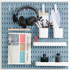 MULSAME Pegboard Combination Kit, Wall Mounted Storage Set with 4 Pegboards & 14 Accessories Hanging, Blue Peg Boards Organiz