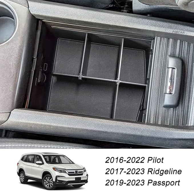 PIMCAR Compatible with Honda Pilot 2016-2022/Honda Ridgeline 2017-2023/Honda Passport 2019-2023 Center Console Organizer