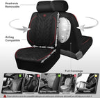 CAR PASS Waterproof Car Seat Covers Front Seats,Neoprene Seat Covers 3D Tyre Embossed,All-Weather Automotive Seat Cover Non-S