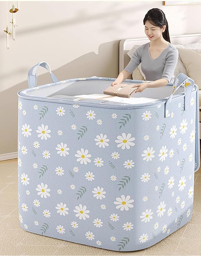 Clothes Storage Bag, Non-Woven Clothes Quilt Foldable Storage Bag, Multipurpose Large Capacity Lightweight Portable Wardrobe 