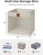 StorageWorks 11x11 Storage Cubes, Closet Storage Bins with Clear Window, Fabric Organizer for Clothes, Collapsible Storage Ba