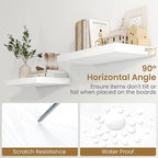 Fun Memories 55 Inch Floating Shelves in White, 9.3 Inch Deep Floating Shelf for Bathroom Living Room Kitchen, Rusitc Wall Mo