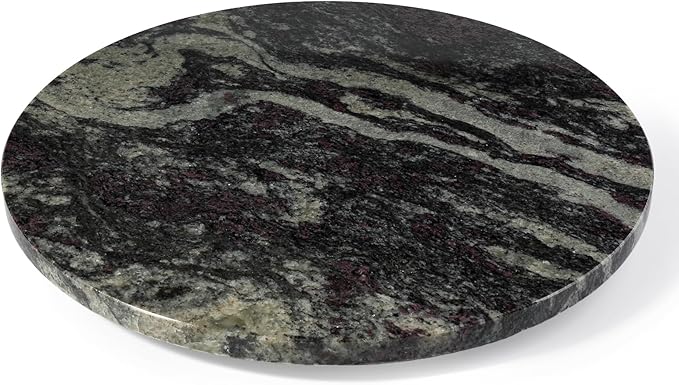Koville 16'' Black Marble Lazy Susan Marble Turntable for Kitchen Dinning, Lazy Susans Organizer for Cabinet, Serving Rotatio