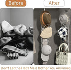 LINFIDITE 10 Pack Hat Rack Hanger Holder Organizer Closet Hanging Baseball Cap Display Storage Rack for Scarves Handbags Towe