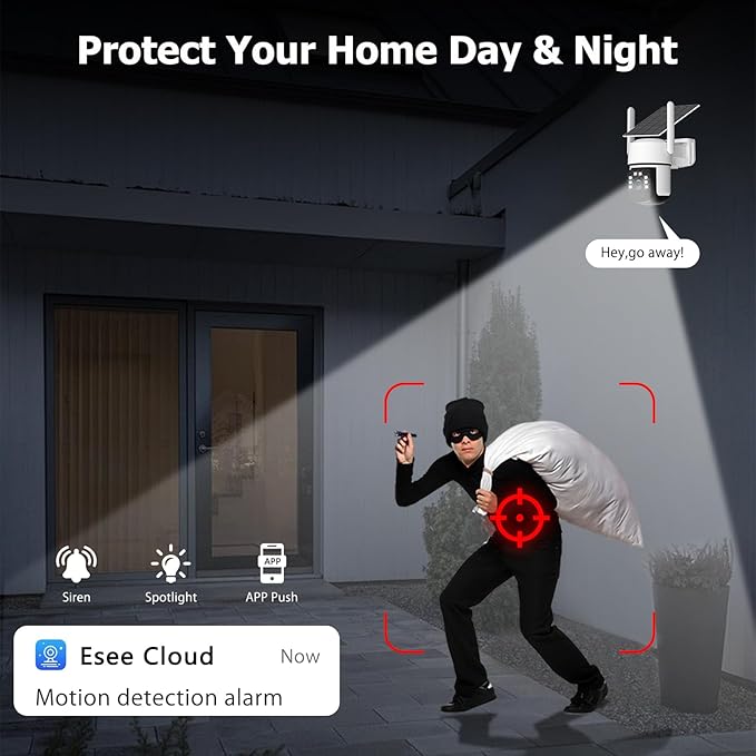 Solar Security Cameras Wireless Outdoor, 4 Cam-Kit, 4MP Home Security System with Color Night Vision, 2.4G & 5G WiFi, 360° Pa