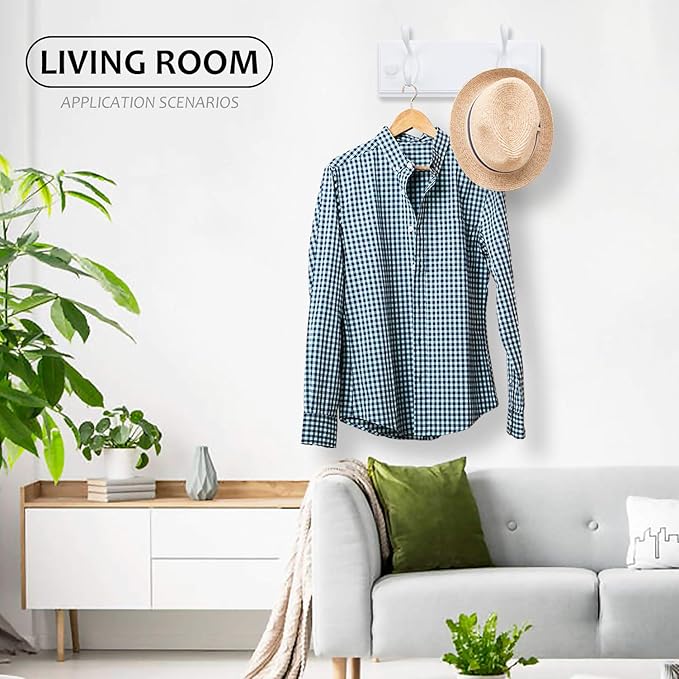 Badiano Wooden Coat Rack, Wall-Mounted Organizer for Closet, Entryway, Hallway, Foyer, Bedroom, Heavy Duty Double Hooks for H
