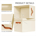 Homsorout Storage Bins with Lids - Fabric Storage Baskets for Shelves, 4 Pack Foldable Decorative Boxes with Handles, Stackab