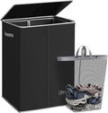SOLEDI Laundry Hamper with Lid 130L Large & Tall Collapsible Laundry Basket, Clothes Hamper with Bag Removable Easy to Carry,