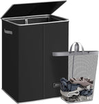 SOLEDI Laundry Hamper with Lid 130L Large & Tall Collapsible Laundry Basket, Clothes Hamper with Bag Removable Easy to Carry,