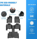 Nilight TPE Floor Mats for Toyota Sequoia 2023 2024 2025 2026 All Weather Custom Fit Heavy Duty Floor Liners