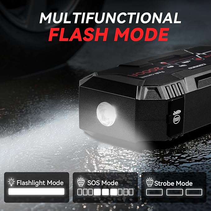 Car Battery Jump Starter Portable, 2000A Jump Starter Battery Pack for 8.0L Gasoline and 6.0L Diesel Engines, 12V Jump Box