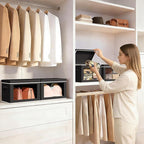 Homsorout Storage Bins with Lids - Small Fabric Organizers with Window, Collapsible Storage Bins for Clothes, Decorative Clos