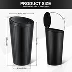 SINGARO 2PCS Car Trash Can with Lid, Leakproof Mini Garbage Bin for Car Cup Holder, Small Trash Can for Vehicle, Home & Office - Includes 60 Bags, Easy Clean (Black)