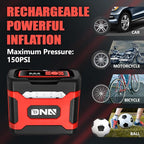 ‎DNA Motoring TOOLS-00210 Red 12V DC Digital Tire Inflator Portable Air Compressor with Pressure Gauge for Cars, Bicycles, Motorcycles,Balls