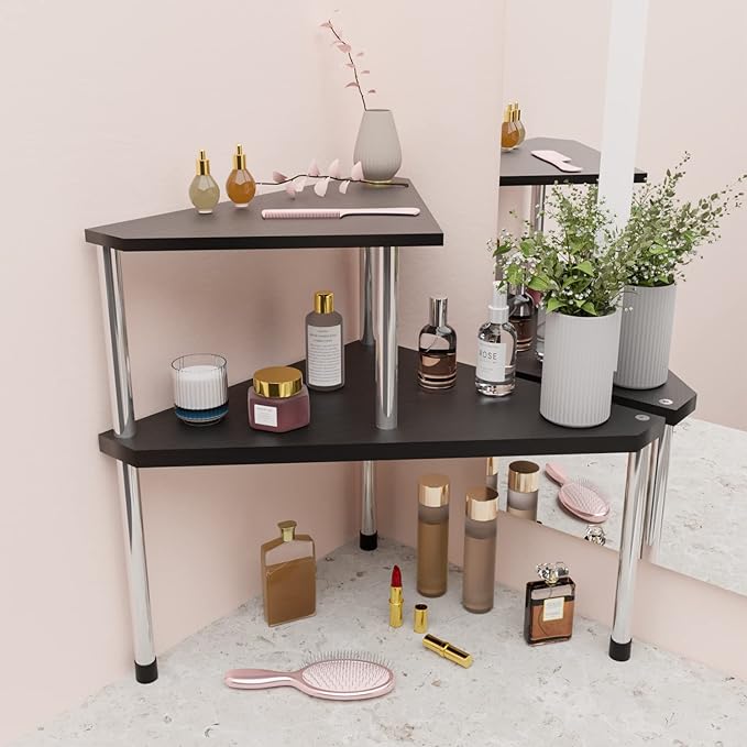 Weenson Bathroom Counter Organizer Over Sink for Toiletries, Makeup, Kitchen Countertop Organizer Spice Rack for Salt, 2-Tier